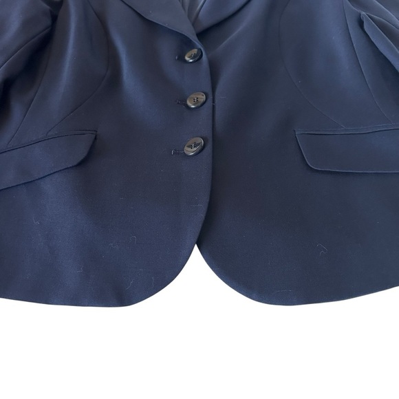 NWT TALBOTS WOOL BLEND NAVY THEEE BUTTON BLAZER SIZE 18 - Picture 6 of 13